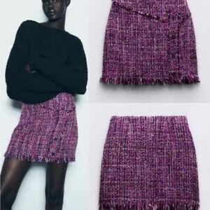 Multicolored Tweed Skirt from Zara
